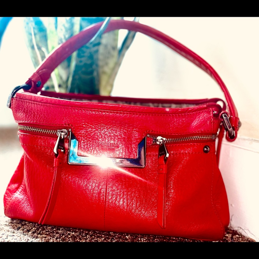 Perlina NY leather shoulder bag 💋❣️ Check it out!